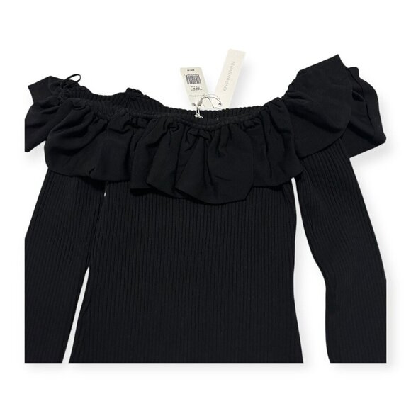 Jonathan Simkhai Isabelle Off-the-shoulder Ruffled Ribbed-knit Top, XL, NWT - Picture 12 of 16